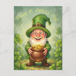 Custom Leprechaun Gnome Happy St. Patrick's Day  ポストカード