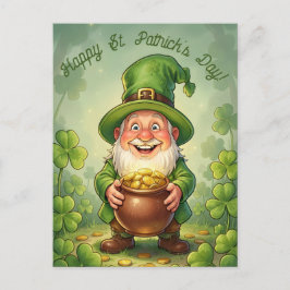 Custom Leprechaun Gnome Happy St. Patrick's Day  ポストカード