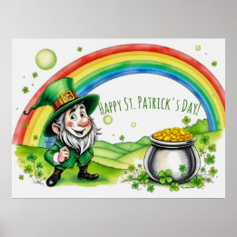 Custom Leprechaun Gnome St. Patrick's Day Shamrock ポスター