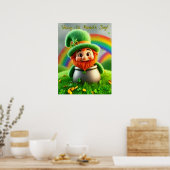 Custom Leprechaun Gnome St. Patrick's Day Shamrock ポスター (キッチン)