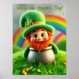 Custom Leprechaun Gnome St. Patrick's Day Shamrock ポスター