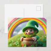 Custom Leprechaun Gnome St. Patrick's Day Shamrock ポストカード (正面/裏面)