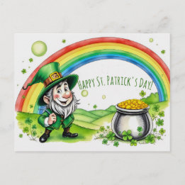 Custom Leprechaun Gnome St. Patrick's Day Shamrock ポストカード