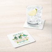 Custom Let the Shenanigans Begin Gnome Party スクエアペーパーコースター (インサイチュ)