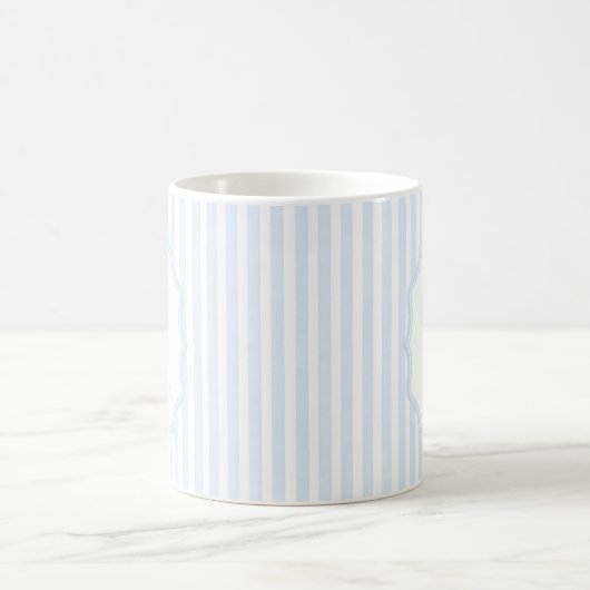 Custom Letter A Mug – Blue Stripes Gift Idea コーヒーマグカップ (中央)