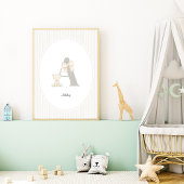Custom Letter A Nursery Wall Art – Baby Name Print ポスター