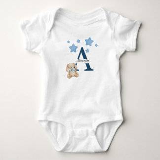  Custom letter A or name  T-Shirt Baby Bodysuit ベビーボディスーツ