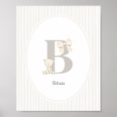 Custom Letter B Nursery Wall Art - Baby Name Print ポスター (正面)