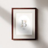 Custom Letter B Nursery Wall Art - Baby Name Print ポスター