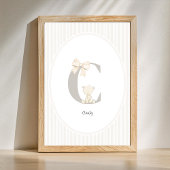 Custom Letter C Nursery Wall Art - Baby Name Print ポスター