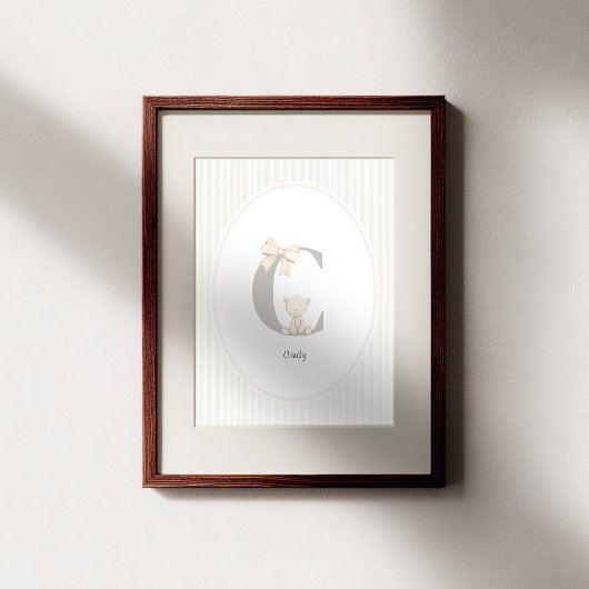 Custom Letter C Nursery Wall Art - Baby Name Print ポスター