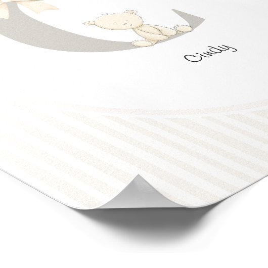 Custom Letter C Nursery Wall Art - Baby Name Print ポスター (角)