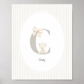 Custom Letter C Nursery Wall Art - Baby Name Print ポスター (正面)