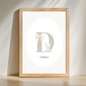 Custom Letter D Nursery Wall Art - Baby Name Print ポスター
