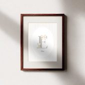 Custom Letter E Nursery Wall Art - Baby Name Print ポスター