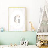 Custom Letter G Nursery Wall Art - Baby Name Print ポスター
