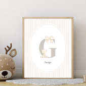 Custom Letter G Nursery Wall Art - Baby Name Print ポスター