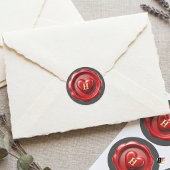 Custom Letter Monogram Red Heart Wax Seal Envelope ラウンドシール