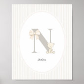 Custom Letter N Nursery Wall Art - Baby Name Print ポスター (正面)