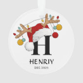 Custom Letter Name Christmas gift オーナメント (裏面)