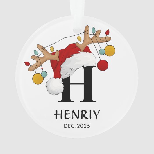 Custom Letter Name Christmas gift オーナメント (裏面)