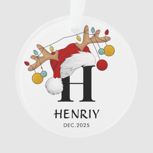 Custom Letter Name Christmas gift オーナメント (正面)