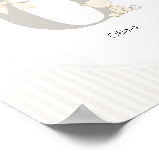 Custom Letter O Nursery Wall Art - Baby Name Print ポスター (角)