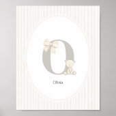 Custom Letter O Nursery Wall Art - Baby Name Print ポスター (正面)