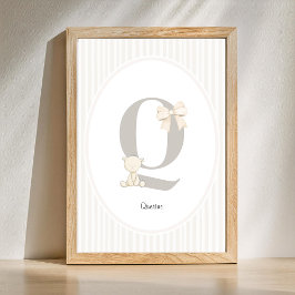 Custom Letter O Nursery Wall Art - Baby Name Print ポスター