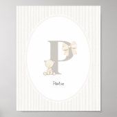 Custom Letter P Nursery Wall Art - Baby Name Print ポスター (正面)