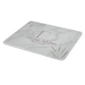 Custom Letter White and Gray Marble Cutting Board カッティングボード (角)