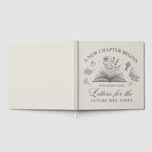 Custom Letters to the Bride Book Book Theme Bridal ゲストブック (全面)