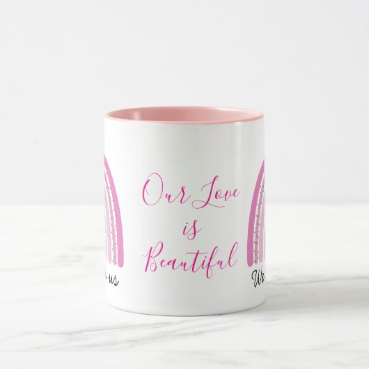 Custom LGBTQ Pride Rainbow Coffee Mug マグカップ (中央)