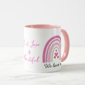 Custom LGBTQ Pride Rainbow Coffee Mug マグカップ (正面右)