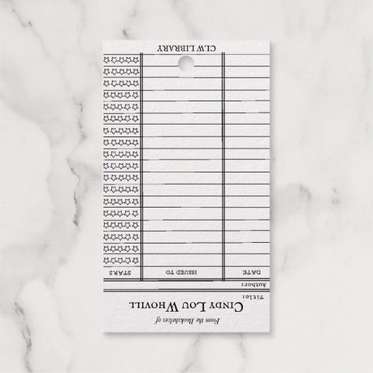 CUSTOM Library Card- Old School ギフトタグ (裏面)