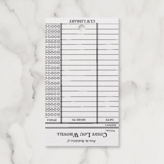 CUSTOM Library Card- Old School  ギフトタグ (裏面)