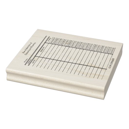 CUSTOM Library Card- Old School Wood Art Stamp ラバースタンプ (スタンプ)