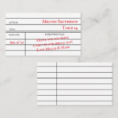 Custom Library Checkout Card Table Numbers ロイヤリティカード (正面/裏面)