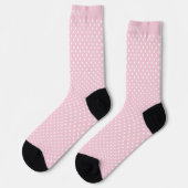 Custom Light Baby Pastel Pink White Polka Dot ソックス (左)