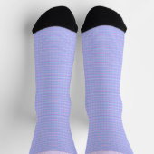 Custom Light Blue Pink Purple Checkered Pattern ソックス (上部)