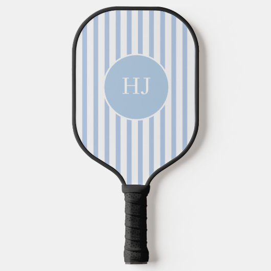 Custom Light Blue Stripe with Initials ピックルボールラケット (正面)
