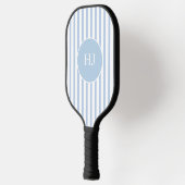 Custom Light Blue Stripe with Initials ピックルボールラケット (左)