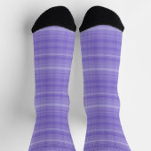 Custom Light Lavender Dark Purple Checkered ソックス (上部)