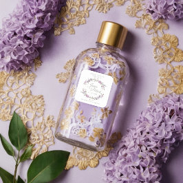 Custom Lilac Floral Wreath Wedding Sanitizer Gel スクエアシール
