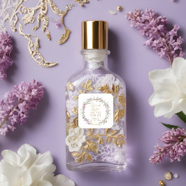 Custom Lilac Garland Wreath Wedding Sanitizer Gel スクエアシール