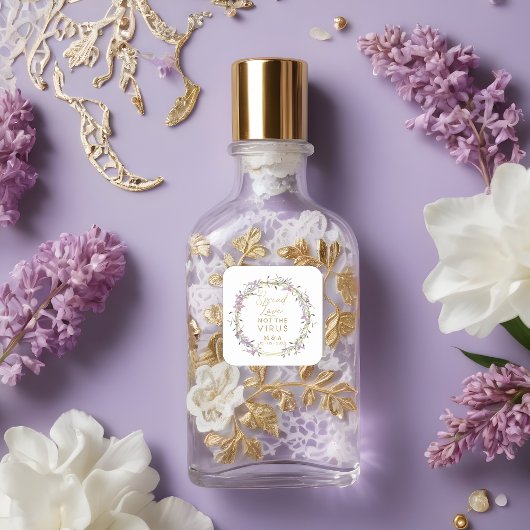 Custom Lilac Garland Wreath Wedding Sanitizer Gel スクエアシール