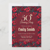 Custom Lilies Sparkle Romantic Party 招待状 (正面)