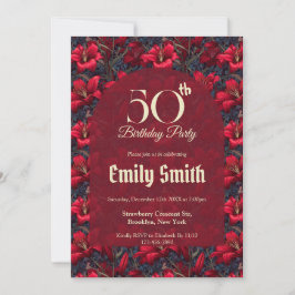 Custom Lilies Sparkle Romantic Party 招待状