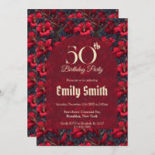 Custom Lilies Sparkle Romantic Party 招待状 (正面/裏面)