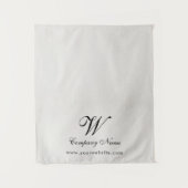 Custom Linen Business Table Runner Banner Script タペストリー (正面)